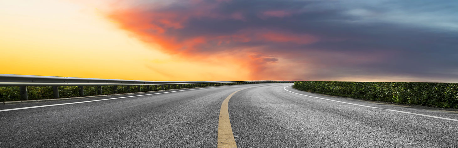Shot of a freeway at sunset